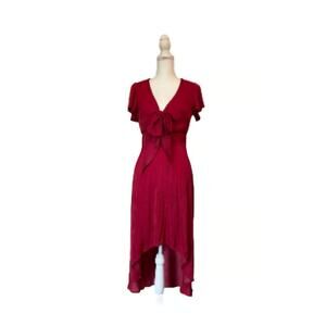 Audrey Parks Francesca’s Open Mid-Section Maxi Women’s L Red Spring Summer Dress